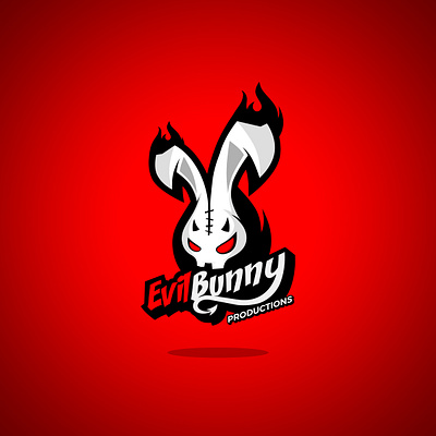 Evil Bunny Production animation avartde bunny bunny logo demon design devil devil logo evil evil bunny evil logo evil rabbit logo flame flaming demon flaming evil illustration