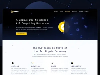 iExec • RLC Token Details blockchain branding case studies casestudy cloud computing corporate corporate design corporate website cryptocurrency dark ui design front end development ui ui design ux ux design