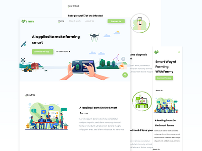 Farmy Ai adobe xd artificialintelligence farming flat landing page landing page design landingpage minimal ui ui kits ux web web kit website