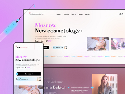 Institute of cosmetology | Landing app design application figma ui web design webdesign website