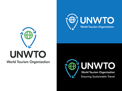 UNWTO World Tourism Organization Redesign brand identity branding design global globe icon identity illustrator logo logo design organization sustainable tourism travel typography unwto vector