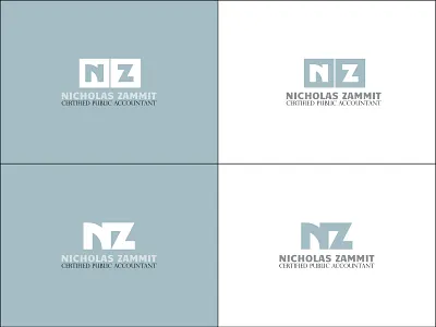 Nicholas Zammit accountant accounting cpa gray logo logodesign monogram nz professional professional logo