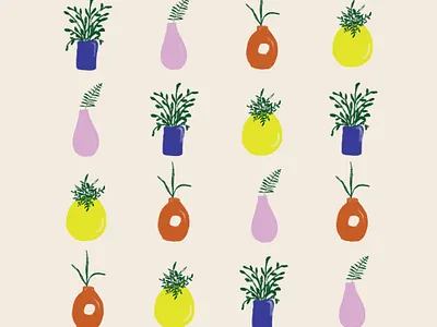 Plants color palette graphic illustration indoor plant pattern plant lady plants