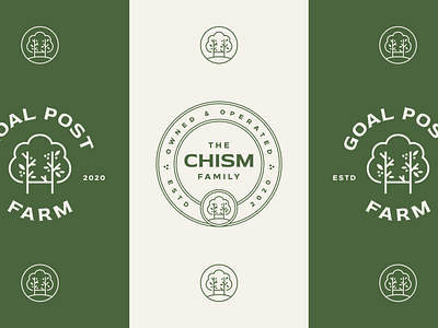 Goal Post Farm, III badge badges branding circle badge circle logo geometric green leaf logo logo design minimal nature logo seal tree logo type badge typography