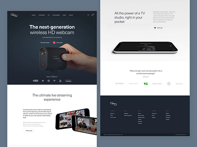 Mevo Website brand branding camera design identity mobile typography ui ux website