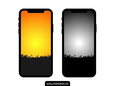 Iphone day and night wallpaper background city cool flat minimal minimalism mobile moon sun wallpaper wallpaper design wallpapers