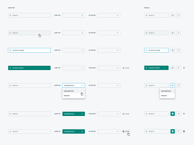 Web Application Search States application focus input input field search sketch software sort states ui