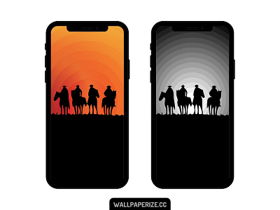 Four Horseman Wallpapers background flat horse horseman minimal moon red dead redemption sunset wallpaper wallpaper design wallpapers