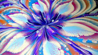 Reverse FLOWER DIP on ROUND canvas ~ Acrylic SPIN FLOWER paintin acrylic acrylic paint art design flower fluid art paintings pouring stayhome tutorial