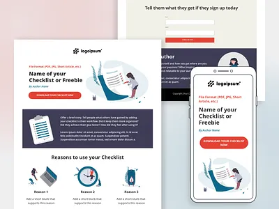 Checklist Offer - Landing Page Template design email marketing landing page landing page design responsive responsive design