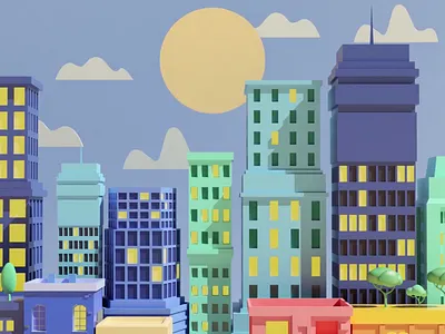 My little New York 3d 3d animation 3d artist animation buildings c4d cgi character colors dogs motion design motiongraphics newyork