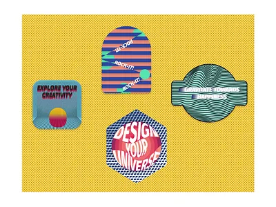 Stickers concepts design illustration logo minimal vector