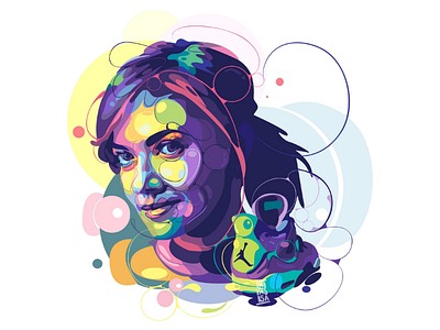 Najwa Shihab adobe art artist artwork beautiful colorful cover design fulcolor illustration jordan4 nike popart portrait shoes vector vectorart vectorillustration women