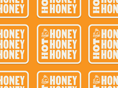 Hot Honey Sticker bee branding honey honeybee hot hot honey stickers typohraphy