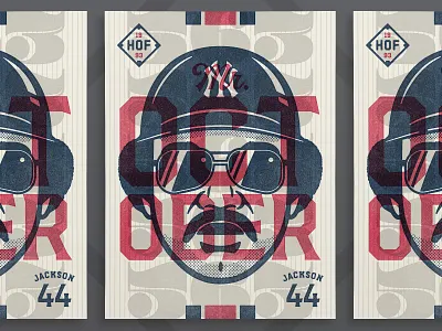 Reggie Jackson - "Mr. October" baseball illustration overlay portrait poster print reggie jackson texture vector yankees