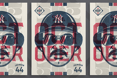 Reggie Jackson - "Mr. October" baseball illustration overlay portrait poster print reggie jackson texture vector yankees