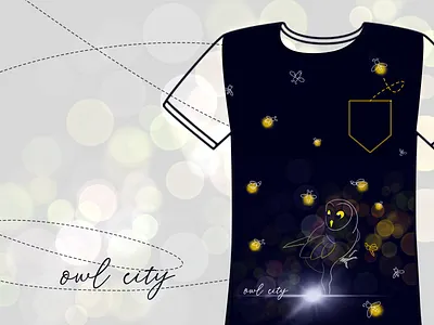 Weekly Warm-Up | Owl City Fireflies T-Shirt album art challenge cover art digitalart dribbbleweeklywarmup fireflies illustration lineart merch design merchandise owl owl illustration print design tshirt tshirtdesign vector weekly challenge weekly warm up whimsical whimsy