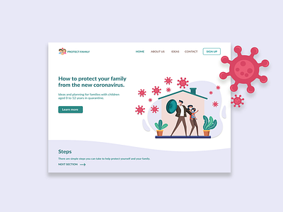 Daily UI 003 - Landing Page coronavirus daily ui daily ui challenge dailyui dailyui shots day3 desktop design illustration landingpage ui