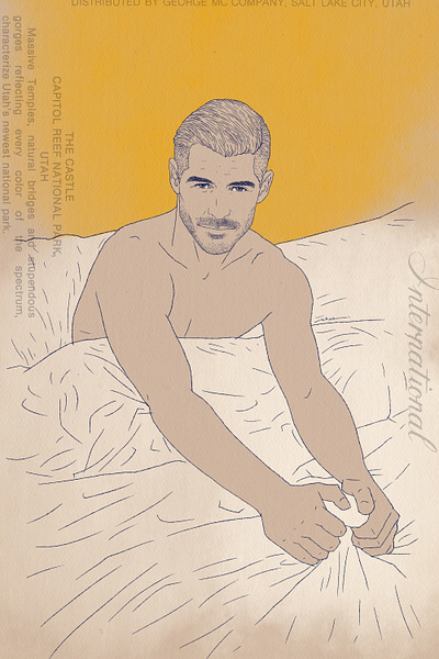 Stay in bed bed time eric rutherford illustration ink drawing lifestyle male model portrait