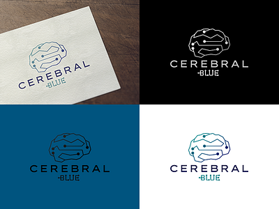 CEREBRAL Blue - Logo art blue branding company company branding company logo computer design engineering flat logo logodesign software vector wire