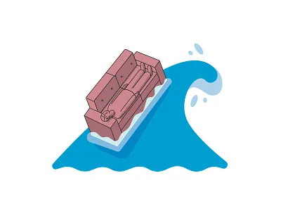 Wave christ couch editorial illustration wave