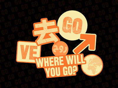 GO Stickers arabic bilingual christian fall globe go languages mandarin mission trip missions nonprofit orange spanish sticker stickers texture travel vector warm world