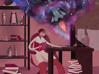 Ambition ambition childrens book illustration design illustration research science space