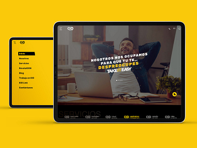 Kio Website infrastructure ipad servers ui ui design website yellow