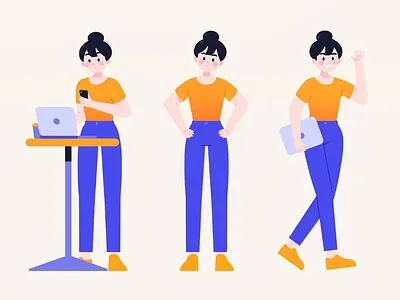 Active Girl character girl cute work