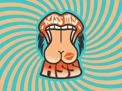 KMA Logo 1970s art ass curse design illustration kiss logo logotype psychedelic retro seventies subversive surrealism type typography vector vintage