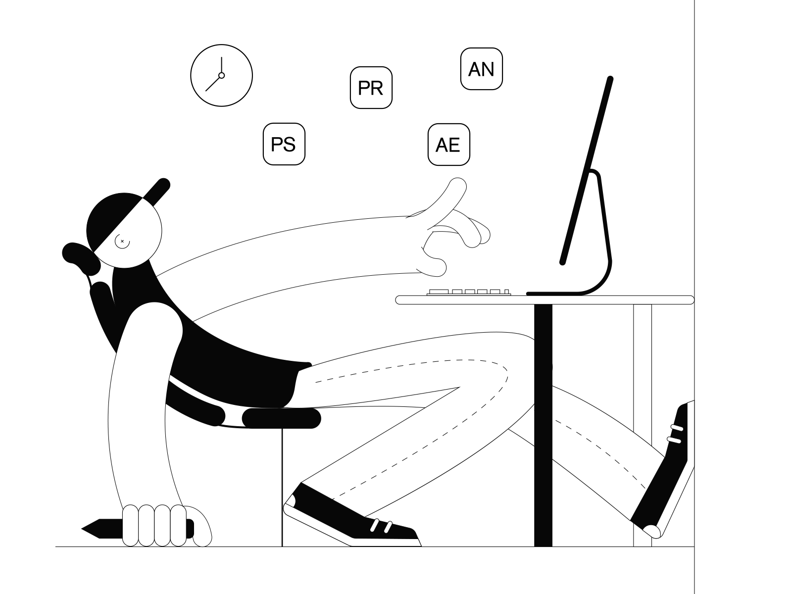 Lazy animate illustrations ui 插图