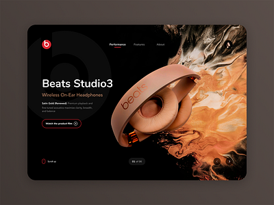 Beats Landing Page - Web Design beats black design creative creative design dark ui inspiration interaction landing landing design landing page landing page design minialista minimalist ui ui ux ui design uidesign web design webdesign website