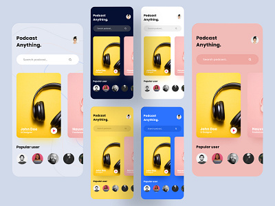 Podcast mobile app app design exploration figma mobile podcast ui ui ux uiux ux