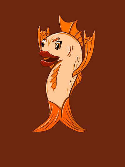 Rock On Fish design fish puns rockfish sticker design