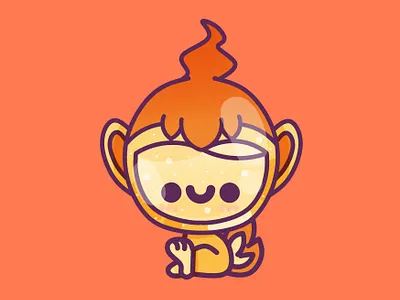 Monkey cute design gaming graphic happy illustration kid minimal monkey monkeys nintendo pastel pokemon