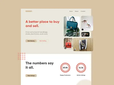 Marketplace landing page adobe xd branding design ecommerce eshop landing page landing page concept landing page ui minimal online shop ui uiux ux web web design website design