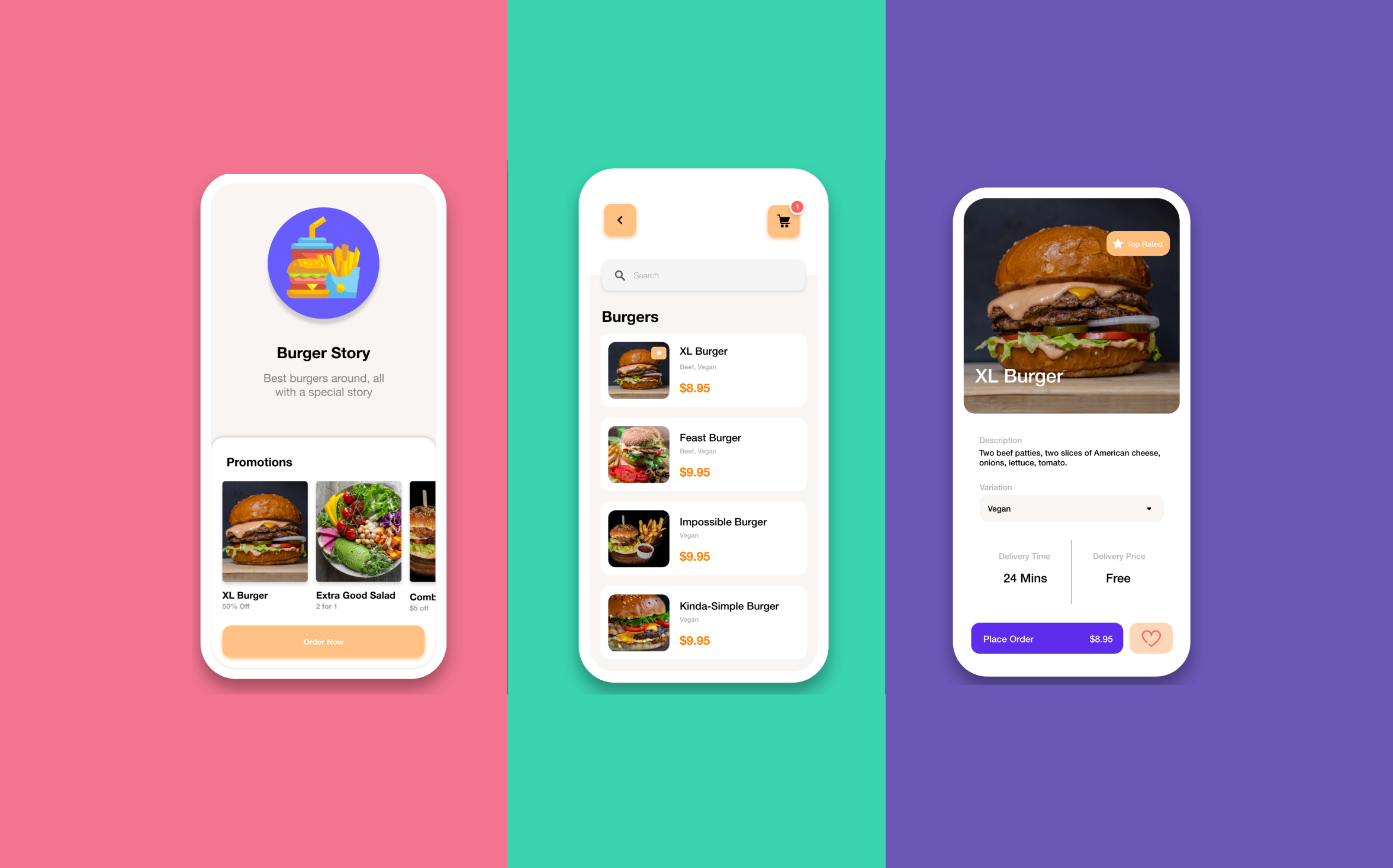 Example of Burger Story | Food Delivery App