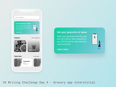 UX Writing Challenge - Day 4 groceries ux writing ux writing challenge