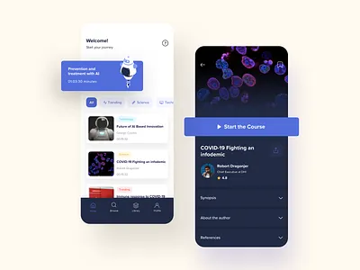 Medical Education App Concept app blue clean concept course design education medical app minimal mobile product design ui ui design uidesign userexperiencedesign userinterface ux uxui