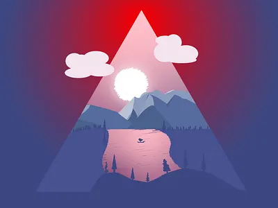 Triangular Landscape . animation art branding design fanart flat illustration illustrator minimal vector