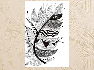 Feather zentangle
