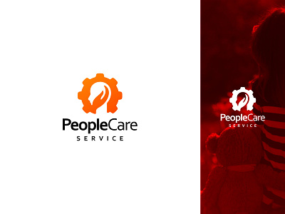 PEOPLE CARE SERVICE LOGO brand brand identity branding care company creative design icon illustration logo people service