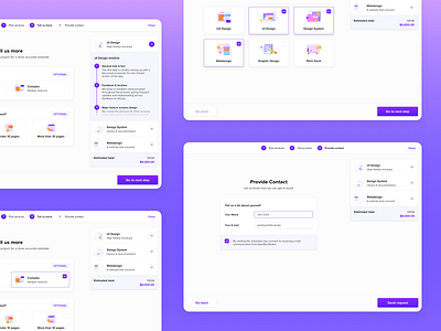 Estimate app process 💻 estimate estimate form estimate ui estimate wizard form design order summary process flow saas app saas design saas ui saas web app semiflat semiflat studio shopping cart web app design web receipt web saas web wizard wizard