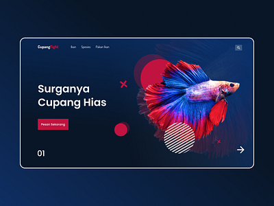 Cupang Landing Page - Web design fish landing landingpage marketplace uidesign webdesign