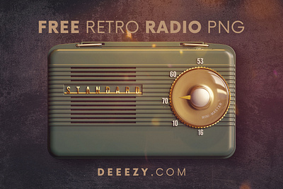 Free Retro Radio PNG Graphics 3d 3d graphics 3d shapes free free graphics freebie graphic elelments graphics png retro retro radio shapes vintage vintage radio