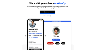 Callsesh - Work with your clients on-the-fly branding call freelancer reactjs website websites work