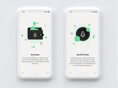 My EOS Wallet - Onboarding app app design app ui clean design clean ui crypto crypto currency crypto wallet cryptocurrency eos flat minimalism mobile onboarding onboarding ui ui ux wallet wallet app walletapp