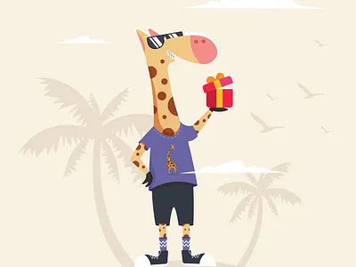 Giraffe Mascot branding clean design flat giraffe illustration logo mascot mascot character vector