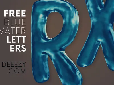 Free Water Funny 3D Lettering 3d 3d lettering blue cartoon deeezy font free free font free graphics freebie funny lettering png typography water