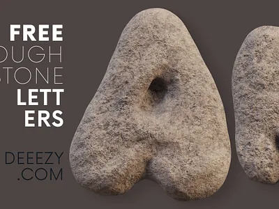 Free Rough Stone 3D Lettering 3d 3d lettering decorative deeezy flintstones font free free font free graphics freebie funny header lettering png stone stone font typography